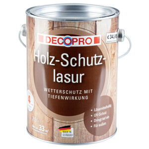 DecoPro Holz-Schutzlasur seidenglänzend nussbraun 2,5 Liter