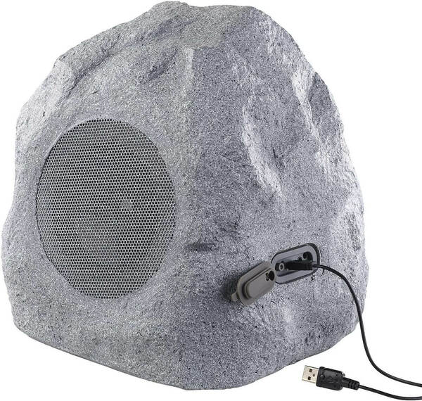 Bild 1 von auvisio Gartenlautsprecher MSS-430.rock Garten- und Outdoor-Lautsprecher Stein-Design Bluetooth IPX4