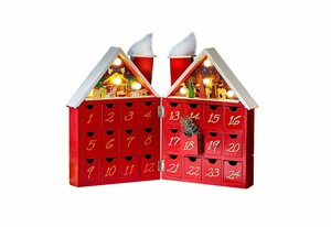 HAC24 befüllbarer Adventskalender »Weihnachtskalender Krippenszene Weihnachtsdeko« (1-tlg), aus Holz mit Musik und LED-Licht