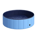 Bild 1 von PawHut Hundepool Planschbecken Schwimmbecken Schwimmbad Hundebad PVC+Holz Blau Ø100 x H30 cm