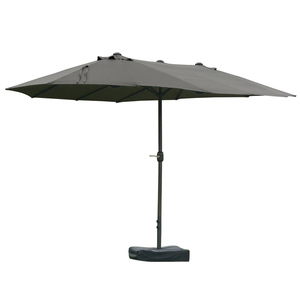 Outsunny Sonnenschirm Gartenschirm Marktschirm Doppelsonnenschirm Terrassenschirm mit Schirmständer