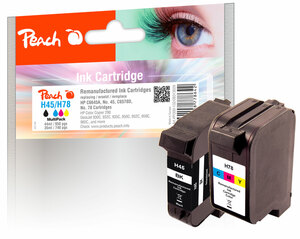 Peach Spar Pack Druckköpfe kompatibel zu HP No. 45, 51645A, No. 78, C6578D