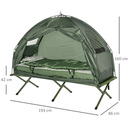 Bild 4 von Outsunny Feldbett 4 in 1 Camping Set mit Zelt Schlafsack Matratze faltbar, Dunkelgrün