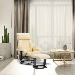 Happy Home Massagesessel Relaxsessel mit Fußhocker & Heizfunktion beige
