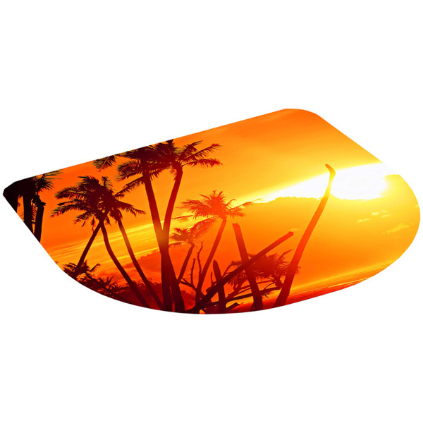 Bild 1 von Santosini Weichschaum-Badematte Halbrund, ca. 50 x 55 cm - Palmen mit Sonnenuntergang