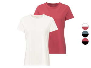 esmara Damen T-Shirts, 2 Stück, figurbetont aus Stretchjersey