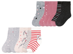lupilu Kleinkinder Mädchen Socken mit Bio-Baumwolle, 7 Paar
