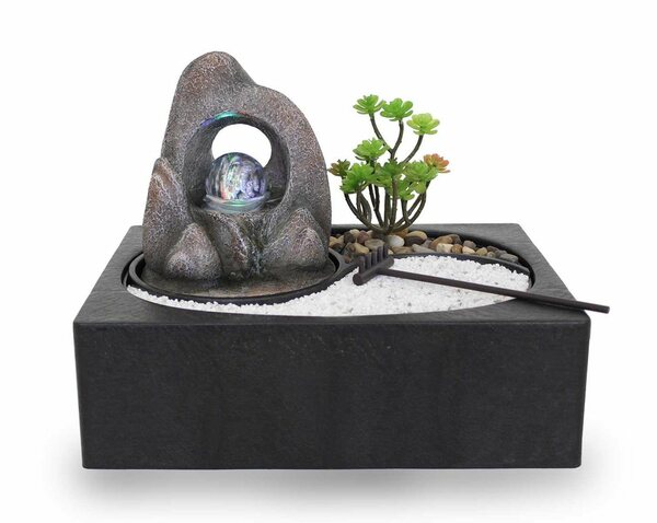 Bild 1 von Kiom Zimmerbrunnen »Tischbrunnen Zen Garten ZenGarden Rock Led«, 29 cm Breite