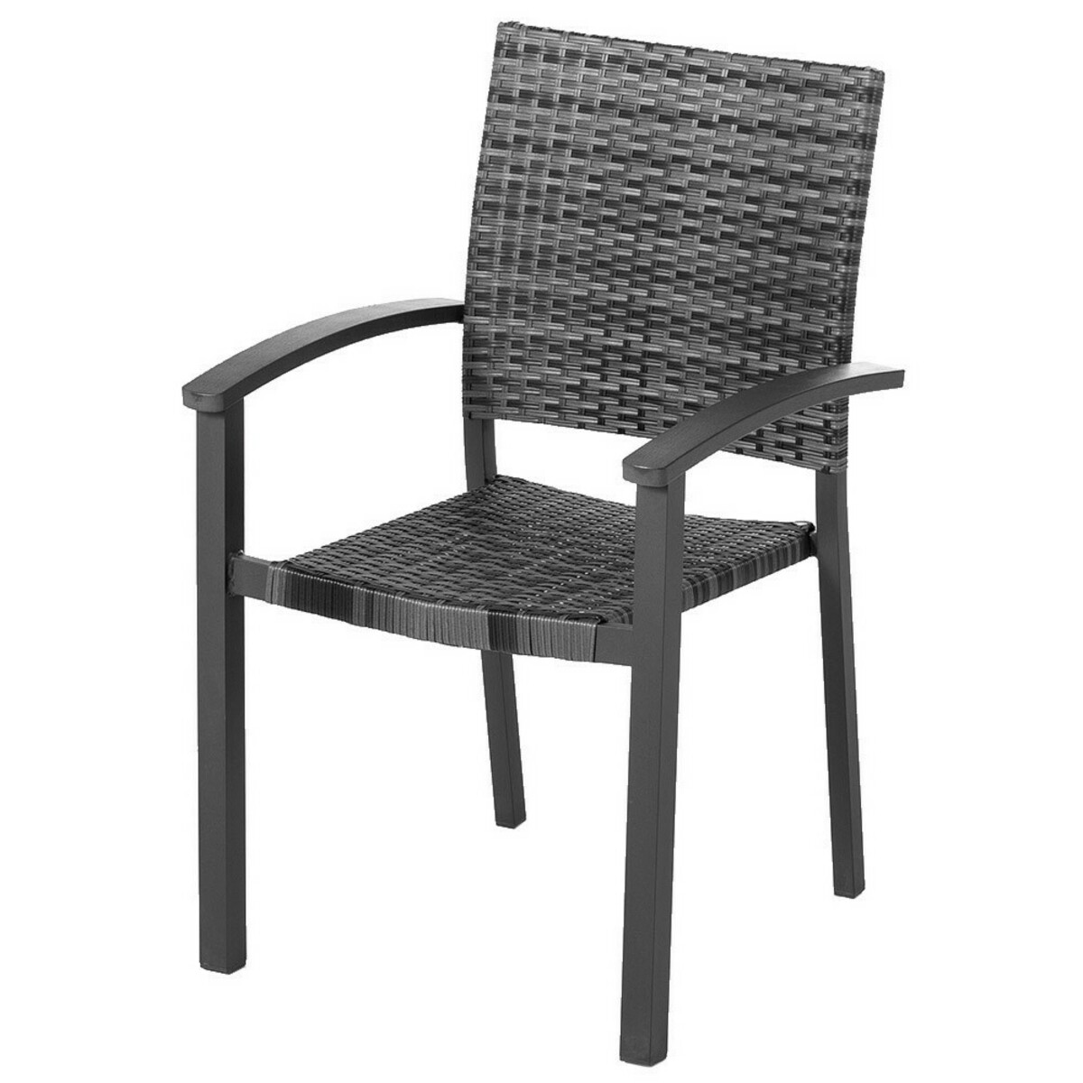 Bild 1 von Solax-Sunshine Geflecht-Stapelstuhl "Genua", Grau-Anthrazit SE