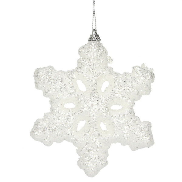 Bild 1 von Weihnachtsdeko Schneeflocke aus Polyfoam mit Glitzer