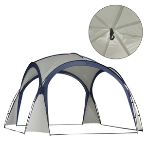 Outsunny Campingzelt Cremeweiß + Blau 3,5 x 3,5 x 2,3 m