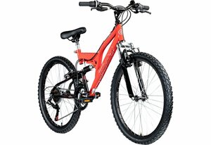 Galano Mountainbike »FS180«, 18 Gang, Kettenschaltung, Jugendfahrrad 24 Zoll ab 8 Jahre 130 - 145 cm MTB Fully Fahrrad für Mädchen und Jungen