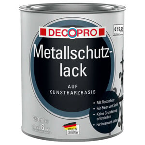 DecoPro Metallschutzlack 750 ml schwarz glänzend