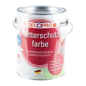 DecoPro Wetterschutzfarbe silbergrau seidenglänzend 2,5 Liter