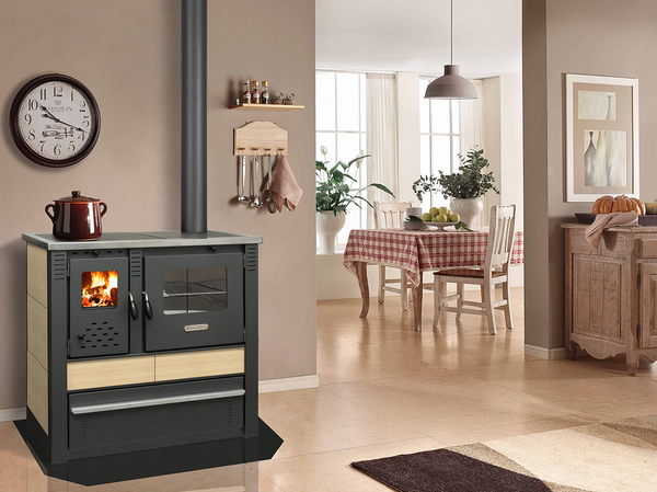 Bild 3 von Pro Termo doo Küchenherd Holzofen PANONIA mit Kacheln creme - 10,5 kW Dauerbrandherd - rechte Versio