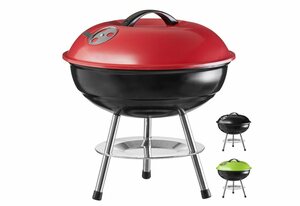 Goods+Gadgets Standgrill BBQ Grill Mini Kugelgrill, Camping Holzkohle-Grill Tischgrill