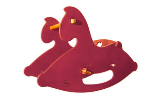 MOOVER Toys - Schaukelpferd aus Holz (rot solid) / rocking horse