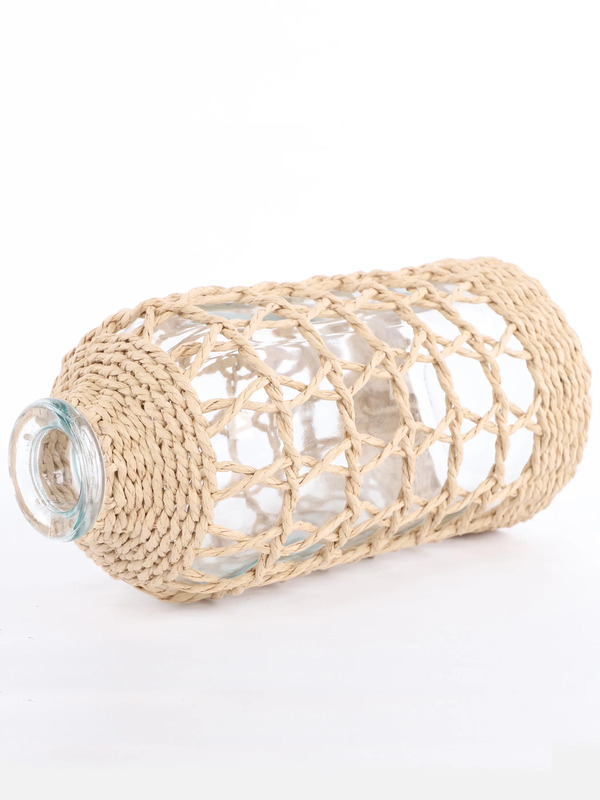 Bild 2 von Glasvase mit Naturgeflecht, Höhe 25cm
                 
                                                        Beige
