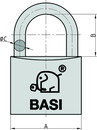 Bild 2 von BASI - Vorhangschloss - VHS V55 - 50 mm - Messing - Gleichschließend Nr. 21