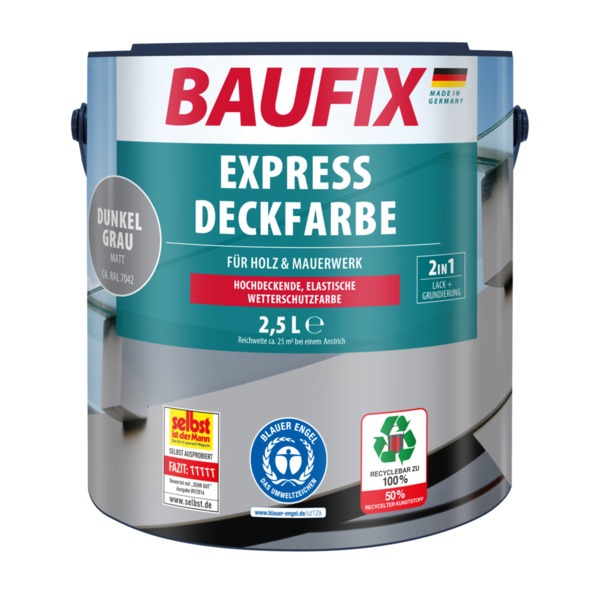 Bild 1 von Baufix Express-Deckfarbe, Dunkelgrau
