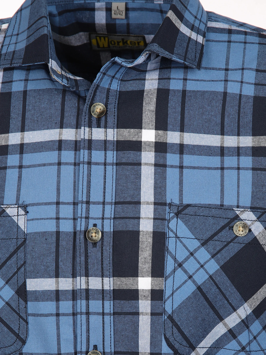 Bild 2 von Herren Arbeitshemd mit zwei aufgesetzten Taschen
                 
                                                        Blau