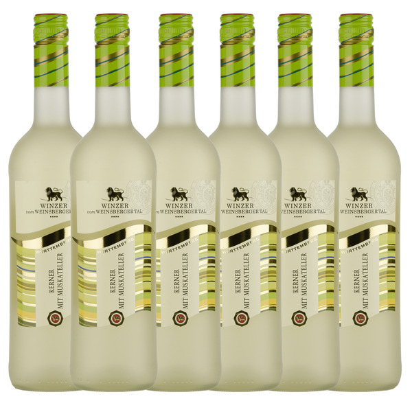 Bild 1 von Winzer vom Weinsberger Tal "Junge Linie" Kerner mit Muskateller Qualitätswein süß 6er Karton
