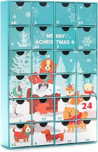 BRUBAKER befüllbarer Adventskalender »DIY Hunde Weihnachtskalender zum Befüllen für Leckerlis« (1-tlg), Kalender Weihnachten für Haustiere - 32,5 cm