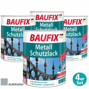 Baufix Metall-Schutzlack, Silbergrau, 3er-Set