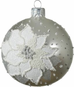 Kaemingk Weihnachtskugel aus Glas Ø 8 cm silber