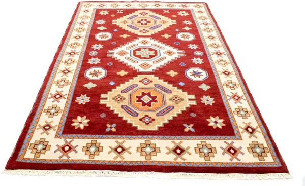 Bild 1 von morgenland Wollteppich Kazak Teppich handgeknüpft rot, rechteckig, 18 mm Höhe