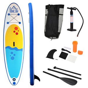 HOMCOM Aufblasbares Surfbrett Surfboard Stand Up Board mit Paddel Rutschfest Inkl. Ausrüstung Weiß 3