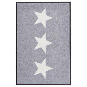 Esposa Fußmatte 40/60 cm stern grau, weiß , Stars , Textil , 40x60 cm , Velours , rutschfest, für Fußbodenheizung geeignet , 004336004951