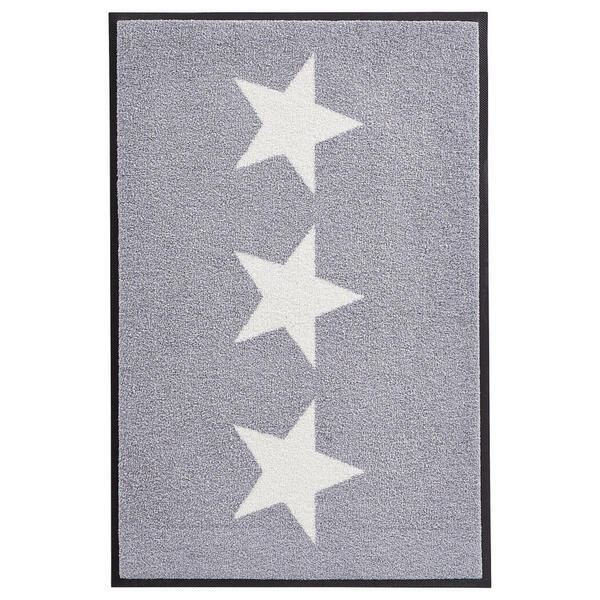 Bild 1 von Esposa Fußmatte 40/60 cm stern grau, weiß , Stars , Textil , 40x60 cm , Velours , rutschfest, für Fußbodenheizung geeignet , 004336004951