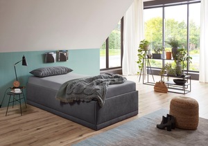 Westfalia Schlafkomfort Polsterbett Texel, Komforthöhe mit Zierkissen, inkl. Bettkasten bei Ausführung mit Matratze