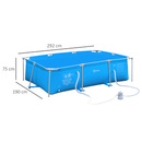 Bild 4 von Outsunny Rahmenpool mit Schlauch Draht Ablassventil für sauberen Wasser 1000D PVC Stahl Blau 292 x 1