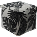Bild 1 von Sitzwürfel 38 x 38 x 35 cm Tropisches Blatt schwarz weiß