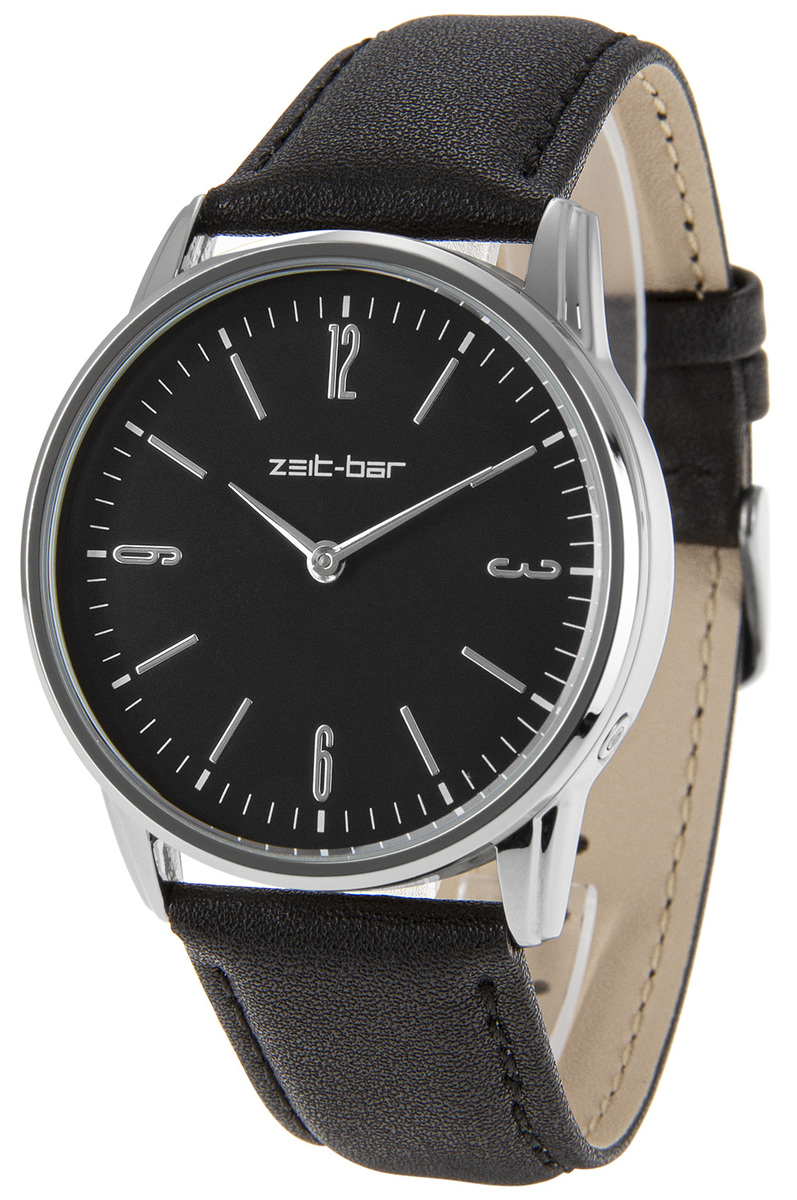 Bild 1 von Zeit-Bar Funk-Armbanduhr, Alu-Gehäuse, Leder-Uhrband