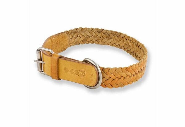 Bild 1 von Monkimau Hunde-Halsband »Hundehalsband aus Leder geflochten beige«, Leder