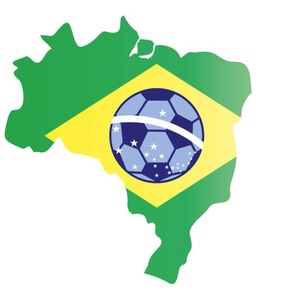 Wall-Art Wandtattoo Brasilien Karte mit Fußball, (1 St.)