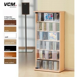 VCM CD/DVD Regal Vetro - sonoma-eiche (sägerau)