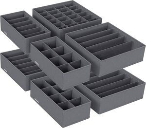 Aufbewahrungsboxen, Schubladen-Organizer 8er Set schwarz