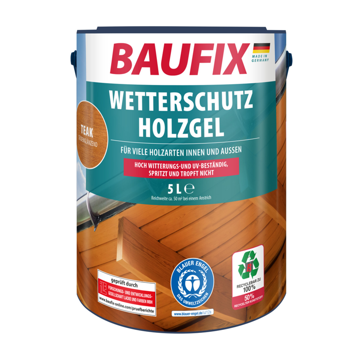 Bild 1 von Baufix Wetterschutz-Holzgel 5 L, teak