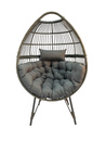 Bild 2 von schütte Home & Living Rattan Loungesessel mit Polsterauflage grau