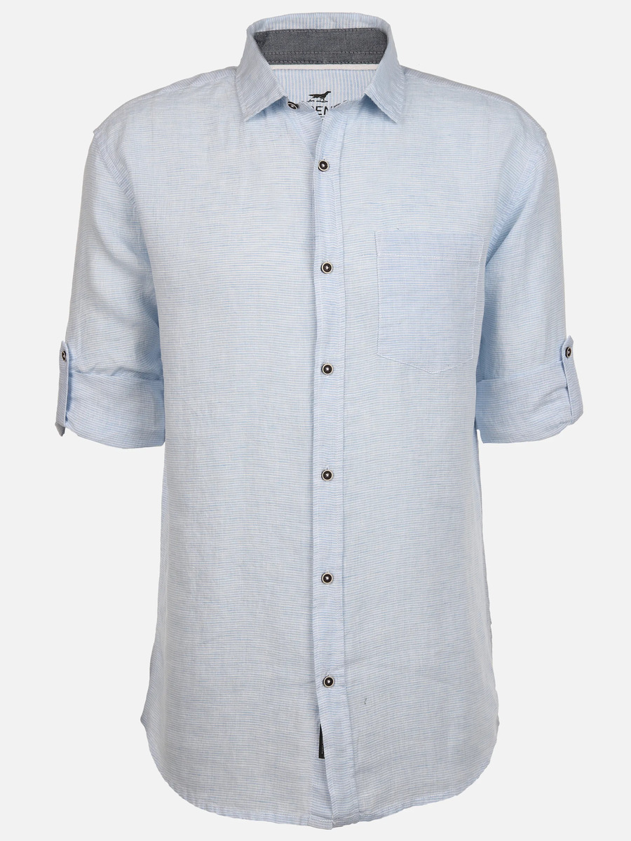 Bild 1 von Herren Leinenhemd  mit krempelbarem Ärmel
                 
                                                        Blau