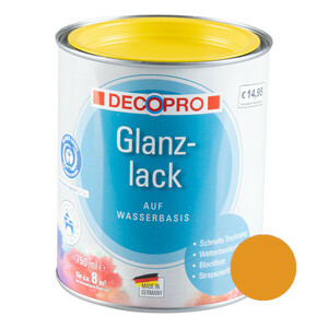 DecoPro Acryl Glanzlack goldgelb RAL 1004 für innen und außen