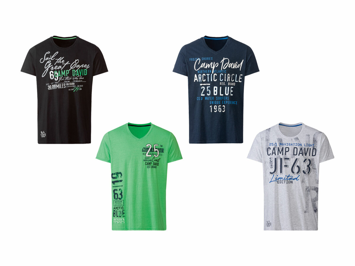 Bild 1 von Camp David Herren T-Shirt, aufwendiger Druck mit Stickerei