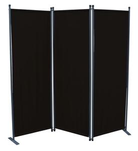 Grasekamp Stellwand 165x170 cm dreiteilig - schwarz - Paravent Raumteiler Trennwand Sichtschutz