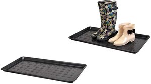 Kreher Aktions-Set: 2 x XL Mehrzweckablage, Schuhablage aus Kunststoff in Schwarz