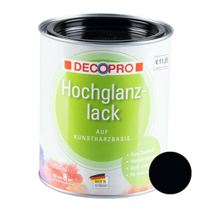 DecoPro Hochglanzlack tiefschwarz RAL 9005 für innen und außen