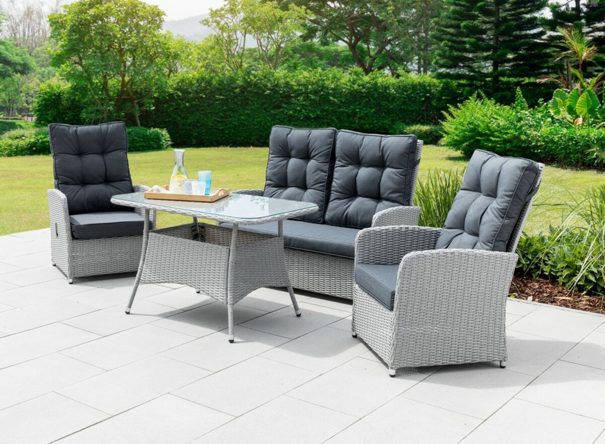 Bild 1 von HC Garten & Freizeit Dining Set 9tlg. Lounge inkl. Sicherheitsglasplatte